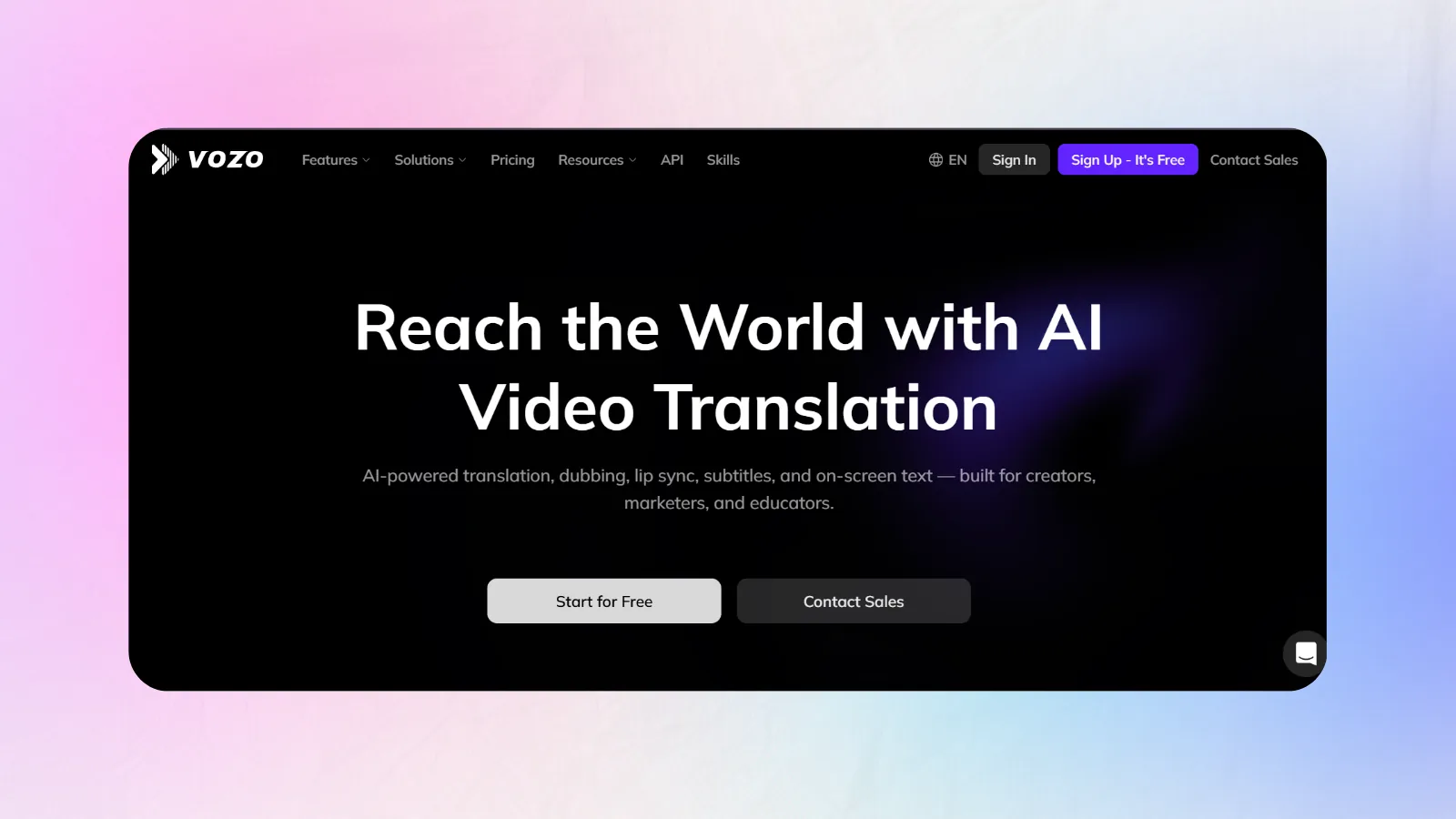 Vozo AI lip-sync dubbing with voice identity preservation